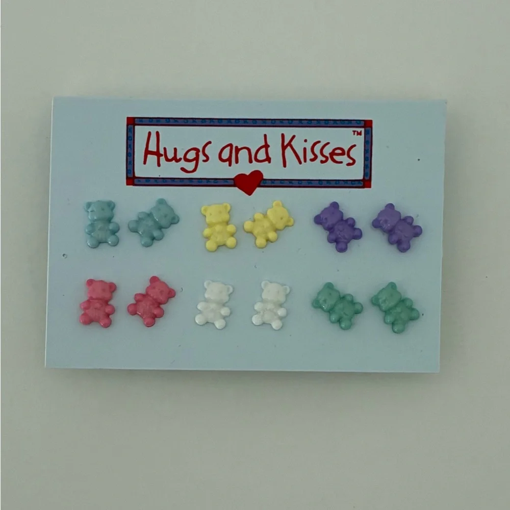 Vintage 80s Teddy Bear Stud Earrings